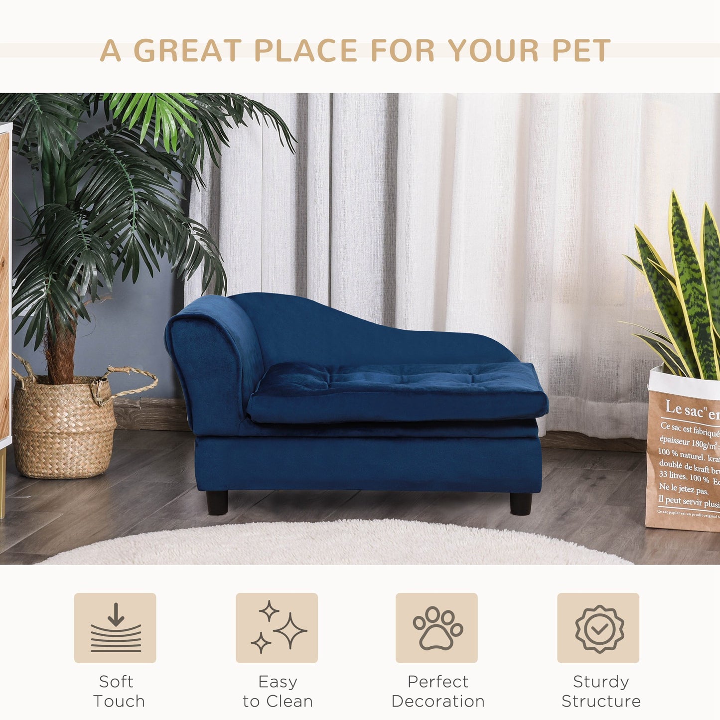Luxury Small Dog Bed with Hidden Storage – Cozy & Stylish Pet Bed