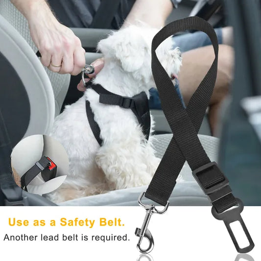 "2-Pack Adjustable Dog & Cat Seat Belt Harness – Safety Leash for Car Travel"