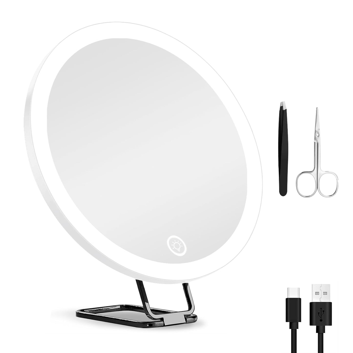 1Pc 30X Magnifying Makeup Mirror with Light & Tools – Travel Friendly