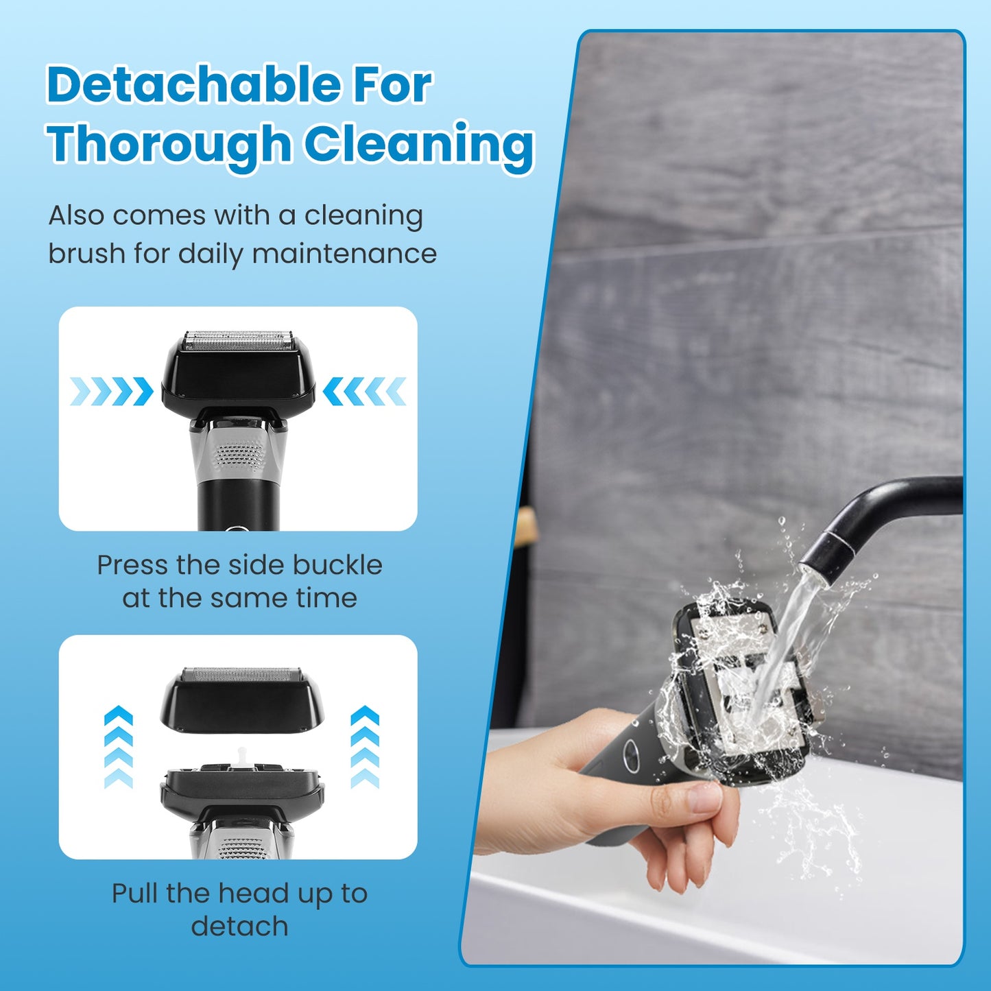 5-Blade Electric Foil Shaver for Men – Wet & Dry, IPX6 Waterproof