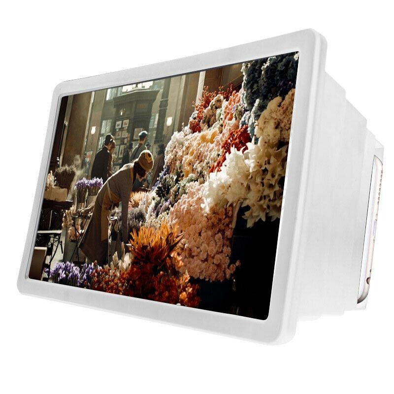 White Mobile Phone Screen Magnifier – HD Enlarged Display Video Amplifier for Smartphones 📱🔍