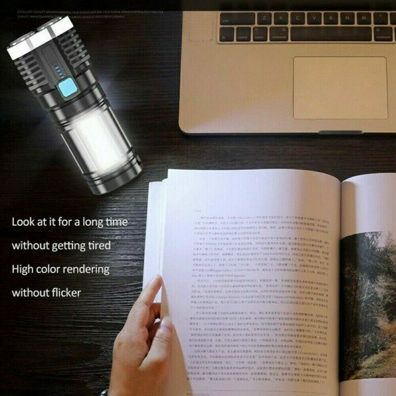 Tactical Quad-Core LED Flashlight USB Rechargeable Super Bright