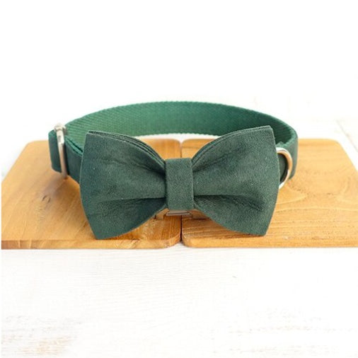 MUTTCO Dog Collar Bow & Matching Leash Set | Stylish Pet Walking Set