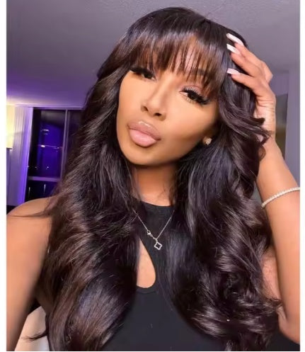 Pre-Everything Glueless Body Wave HD Lace Front Wig with Bangs