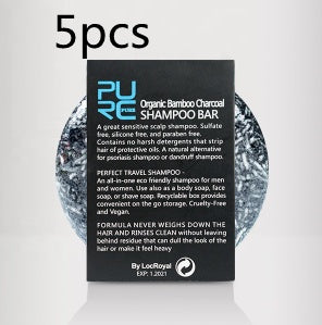 Handmade Bamboo Charcoal Shampoo Bar – Natural Soap-Free Hair Cleanser