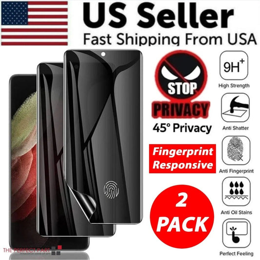 2-Pack Anti-Spy Privacy Hydrogel Screen Protector for S23 Ultra / S22 Plus | Full HD Privacy Guard