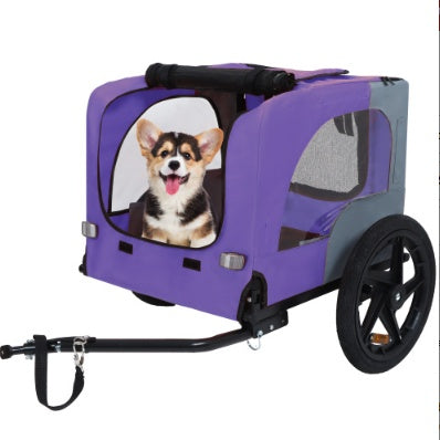 Heavy-Duty Collapsible Pet Bike Trailer with 16” All-Terrain Wheels – Foldable Dog Bicycle Cargo Carrier with Universal Hitch