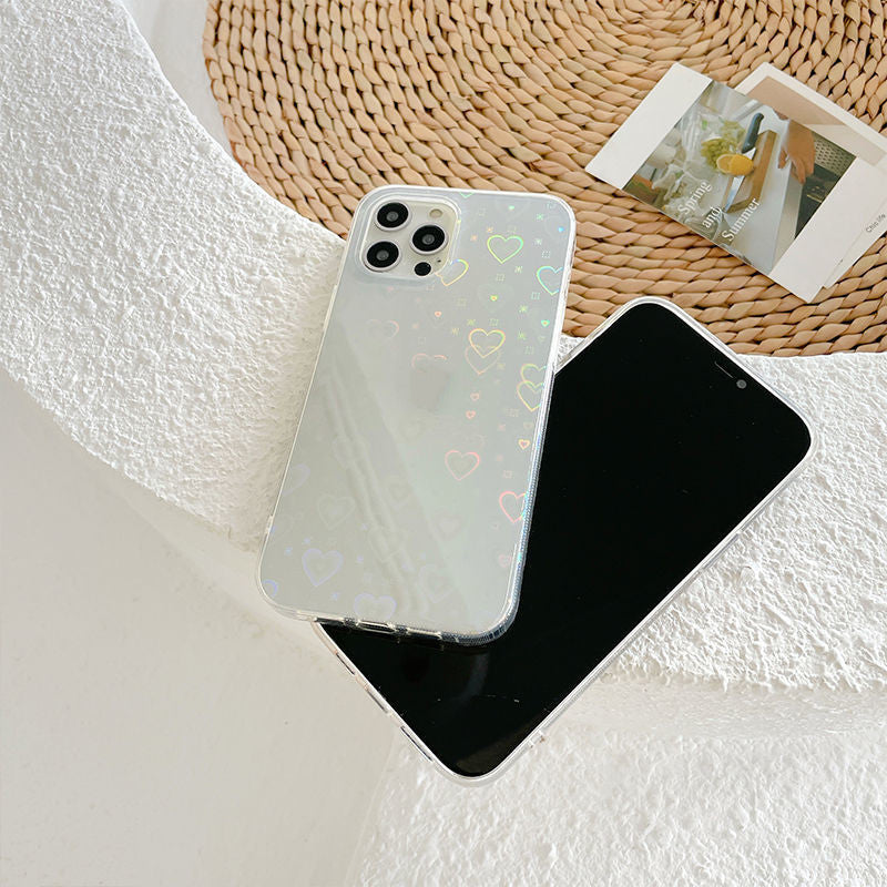 Laser Colorful Love Double-Sided Silicone Phone Case