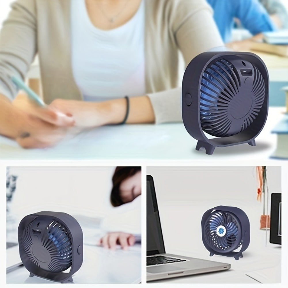 Random Color Mini Rechargeable Desktop Fan Portable & Quiet