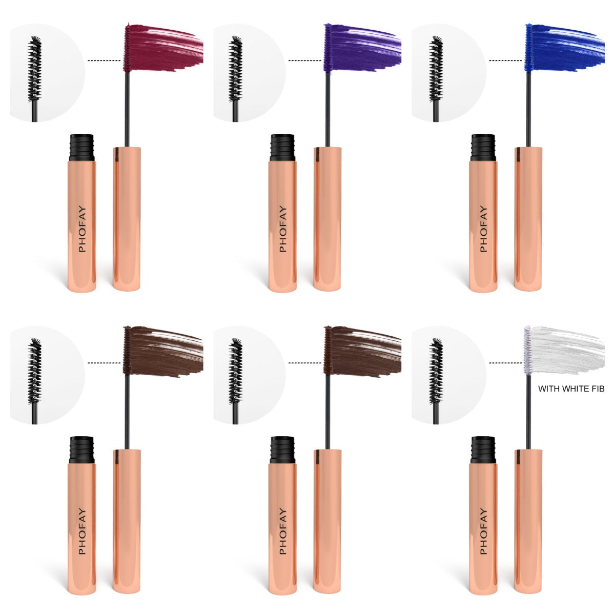 PHOFAY Colorful Mascara – Vibrant Long-Lasting Lash Color