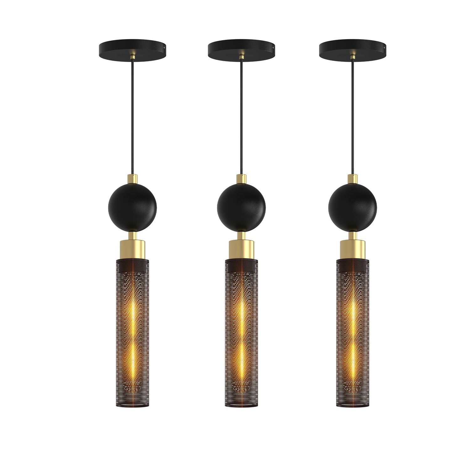 Modern Black Wrought Iron Pendant Light Adjustable Kitchen Island Chandelier