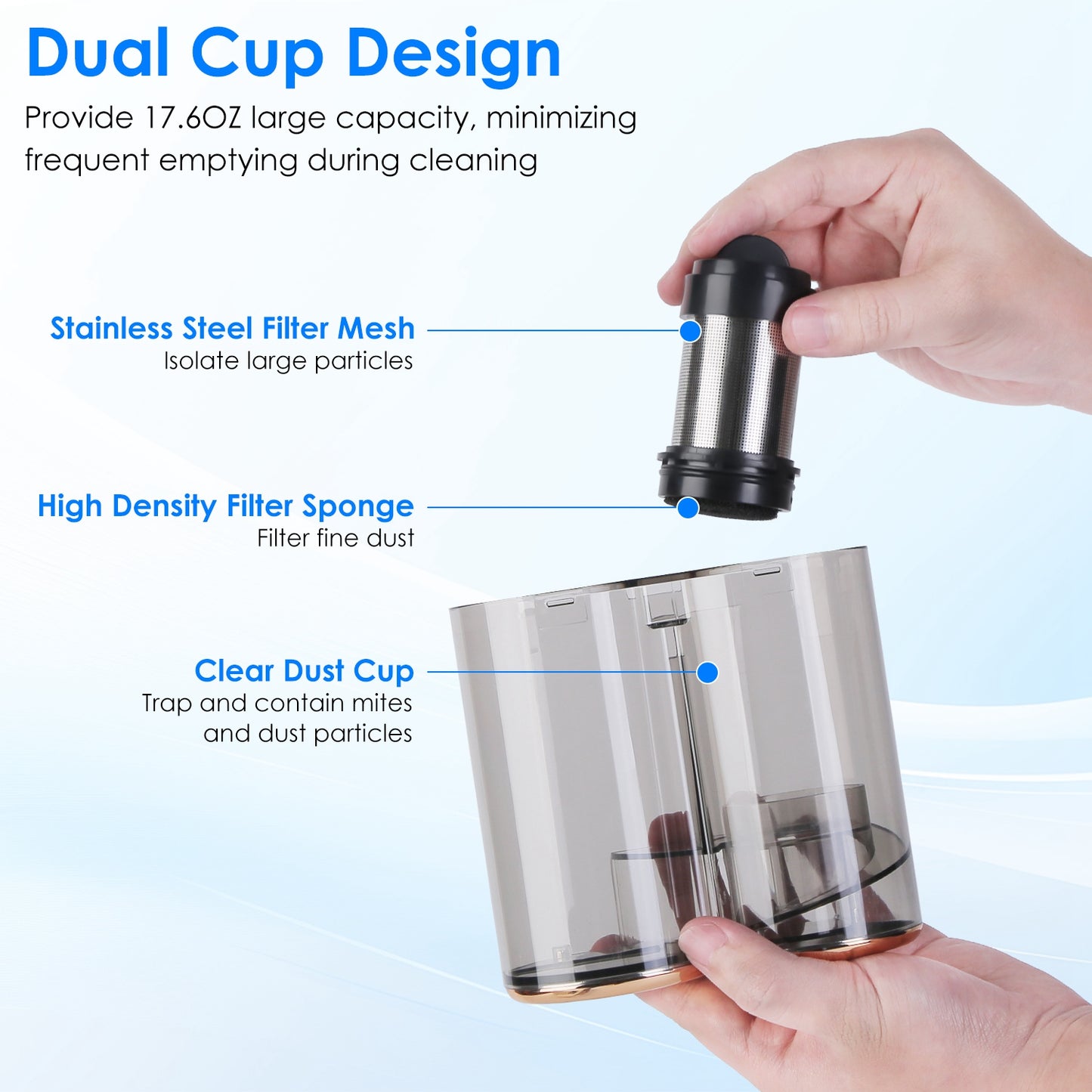 16KPa Mattress Vacuum Cleaner Handheld UV Bed Vacuum