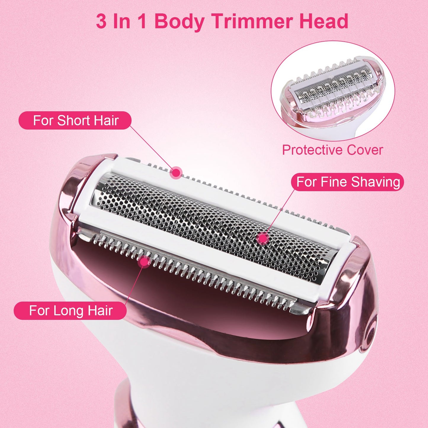 4-in-1 Women’s Electric Grooming Kit – Painless Rechargeable Trimmer for Eyebrows, Nose, Face & Bikini