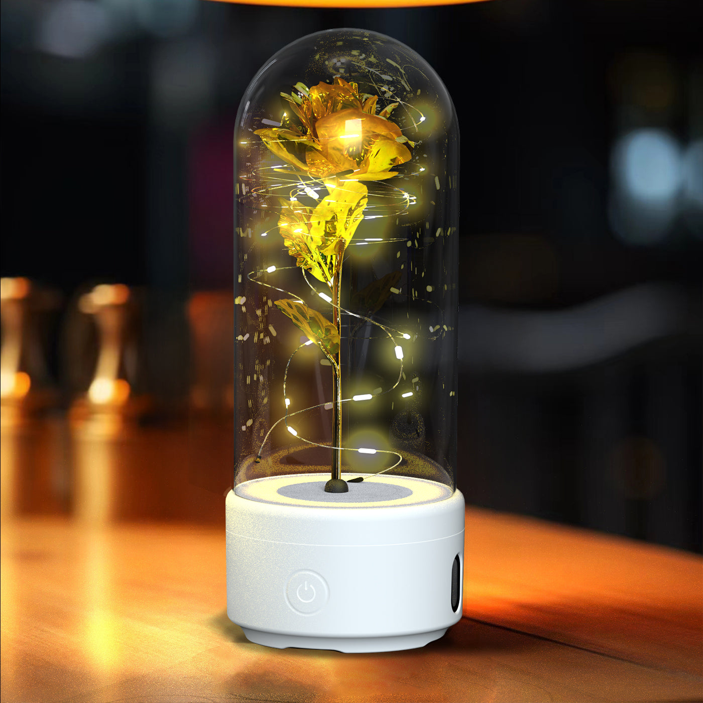 2-in-1 Rose LED Light & Bluetooth Speaker Valentine's Gift