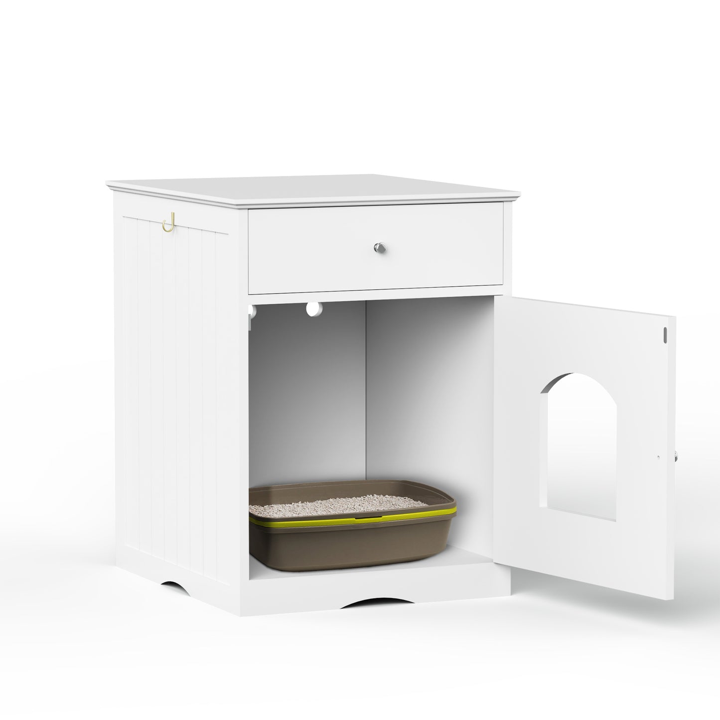 Wooden Litter Box Enclosure with Drawers | Pet House Furniture