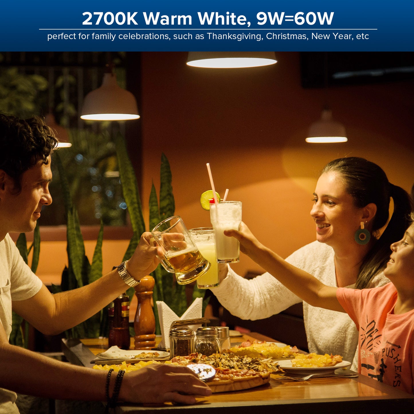 SANSI 9W LED Bulb 60W Equivalent 900 Lumens A15 E26 Non-Dimmable