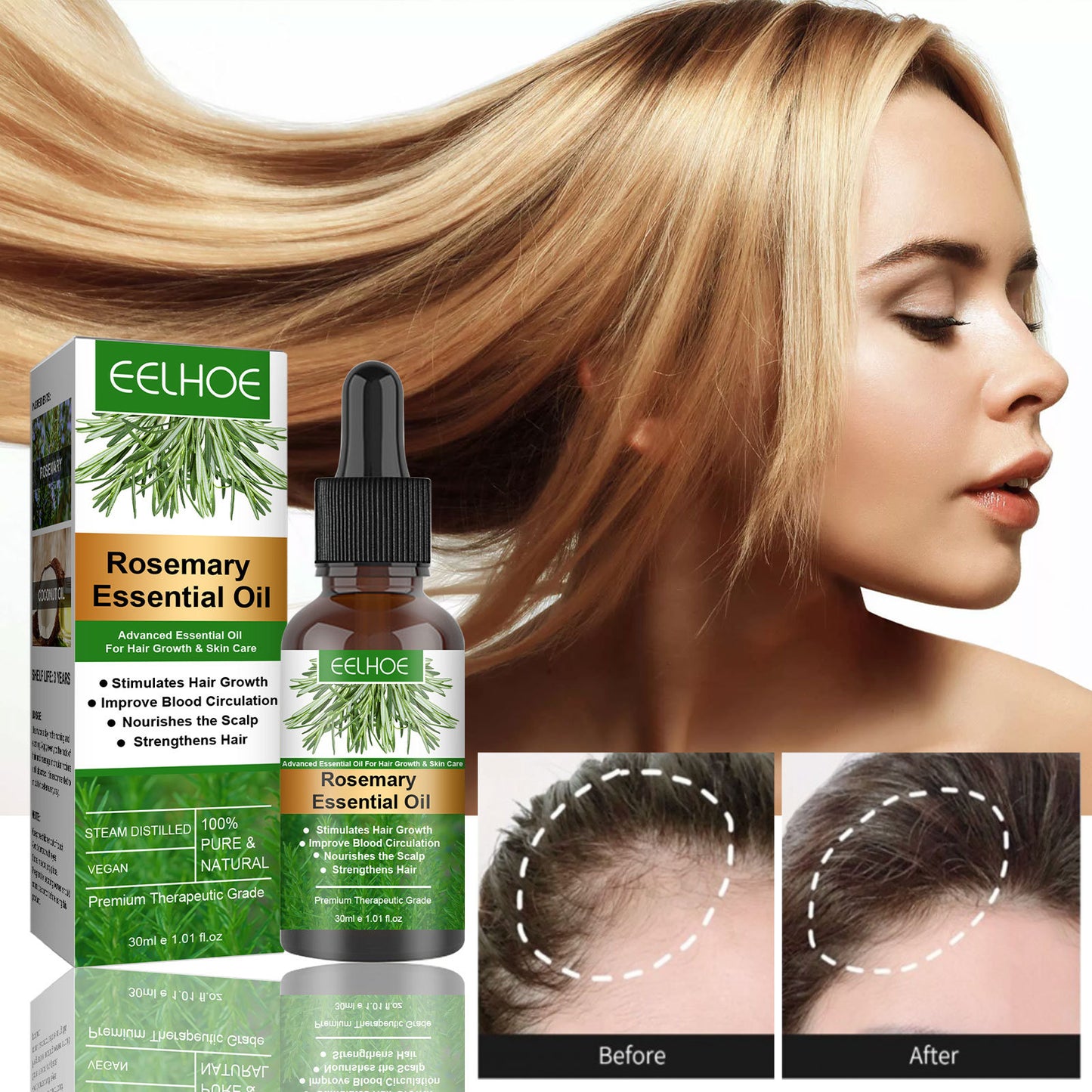 Rosemary Anti-Breakage Nourishing Hair Oil – Strengthen & Repair Hair