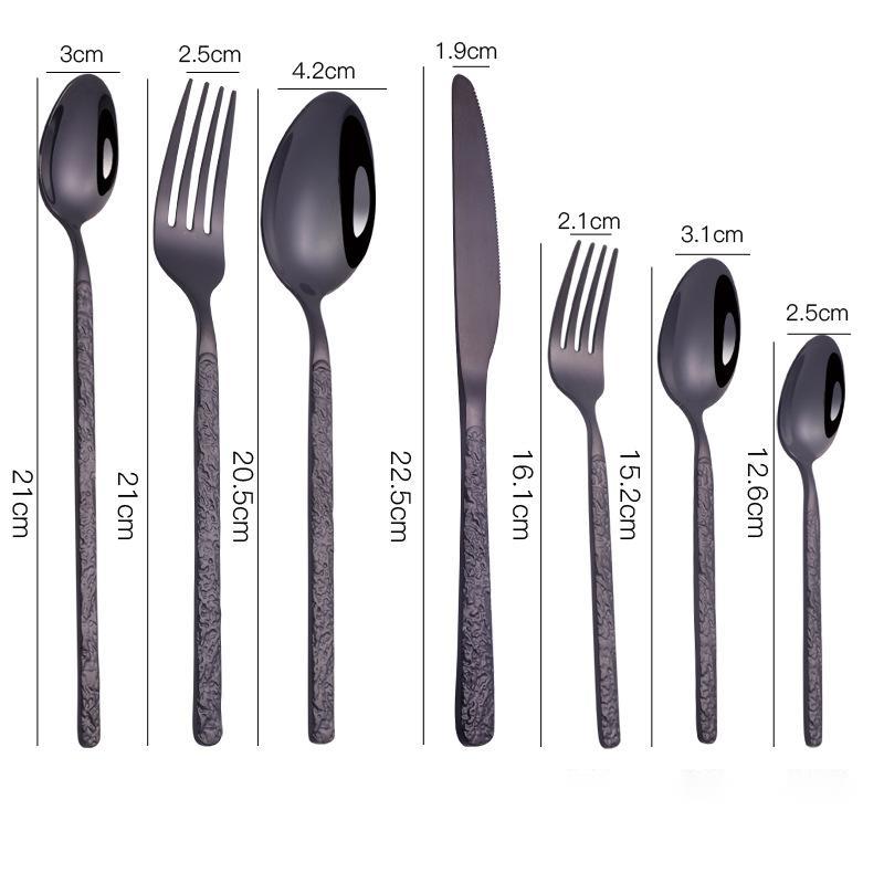 Embossed Textured Handle Steak Knife Set – Western Style Cutlery
