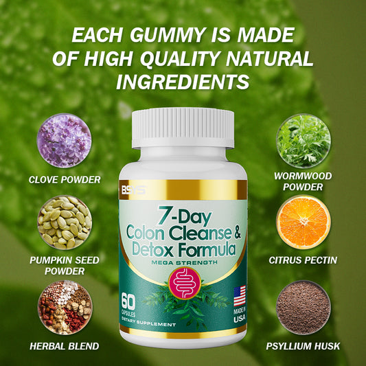 7-Day Colon Cleanse & Detox Formula Capsules – Digestive Support & Gut Health Supplement