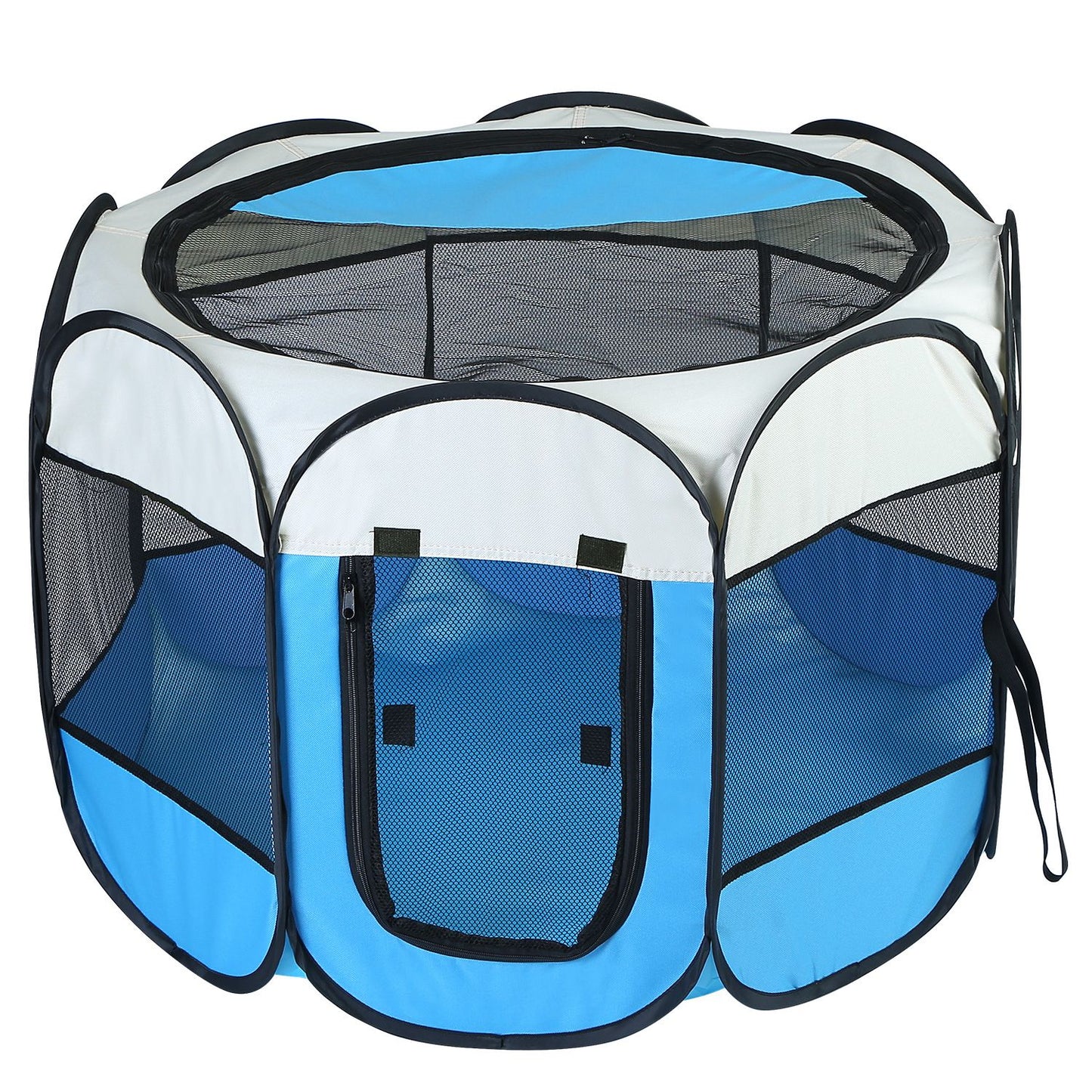 Pink & Blue Portable Foldable Pet Tent Exercise Pen – Indoor & Outdoor Kennel with Removable Zipper Top & Bottom, Water-Resistant for Dogs, Cats & Small Pets