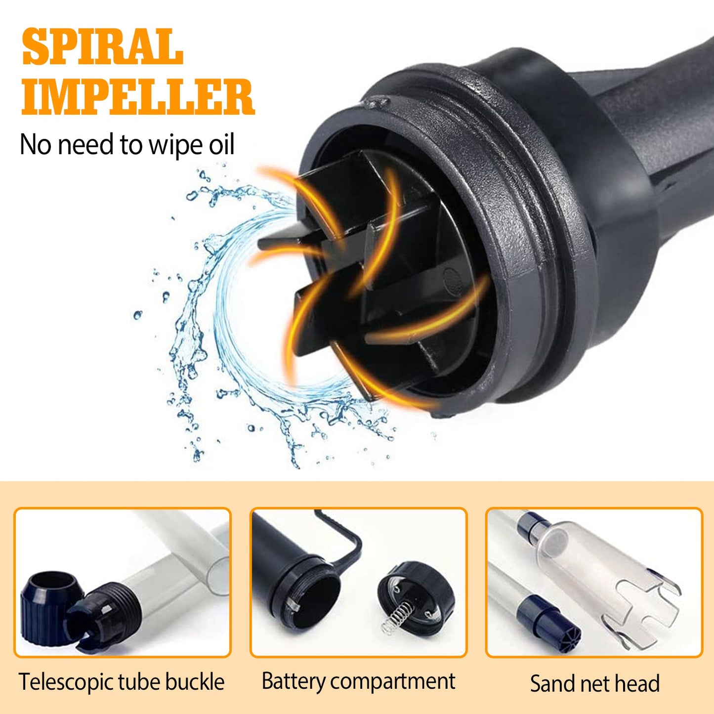 Battery-Operated Aquarium Gravel Vacuum Cleaner – Fish Tank Water & Gravel Cleaner