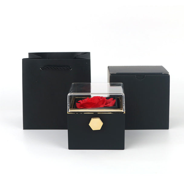 Rotating Soap Flower Rose Gift Box – Creative Jewelry & Valentine’s Day Gift for Women