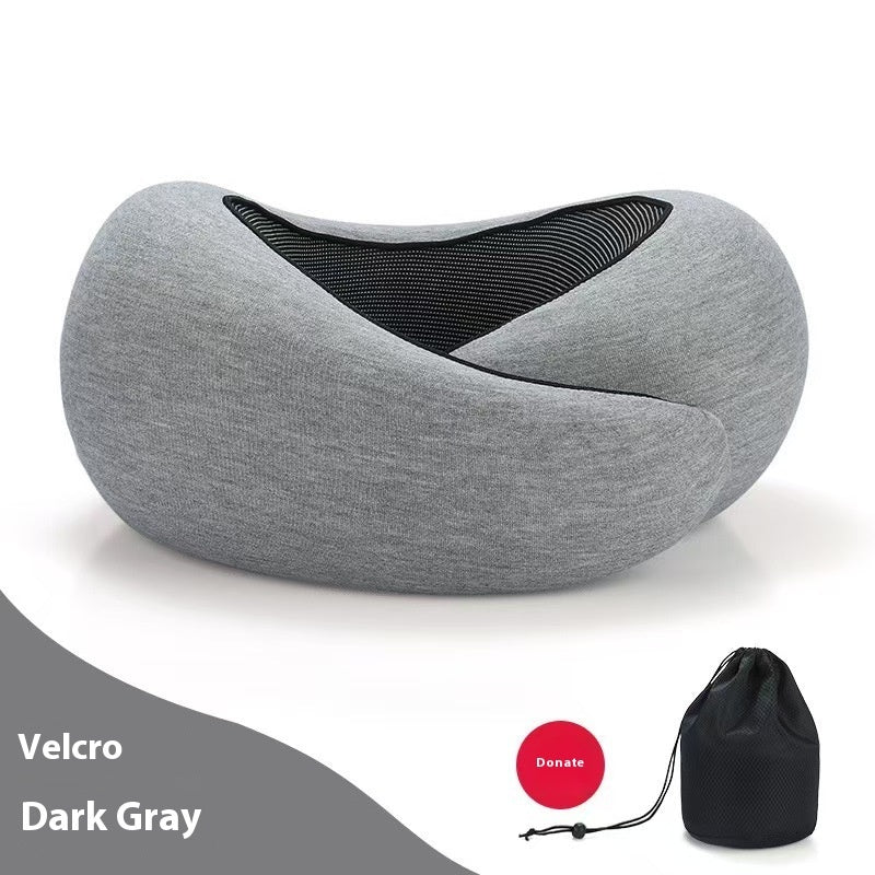 Soft Memory Foam U-Shape Travel Neck Pillow – Adjustable Support for Plane, Car & Office