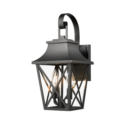 Black Outdoor Wall Light 2-Pack Modern Industrial Waterproof