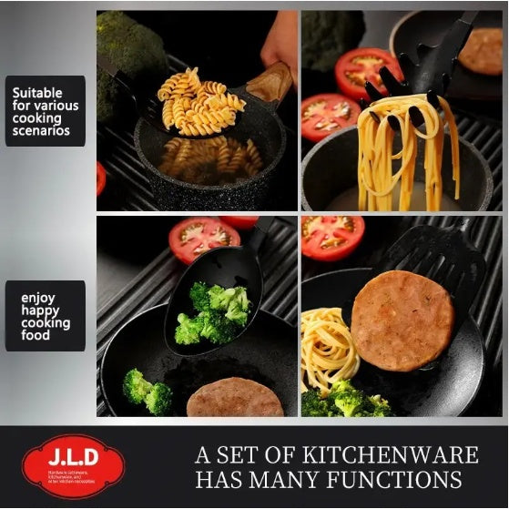 Premium 5-Piece Kitchen Utensil Set – Stainless Steel Handle, Heat Resistant & Non-Stick Safe