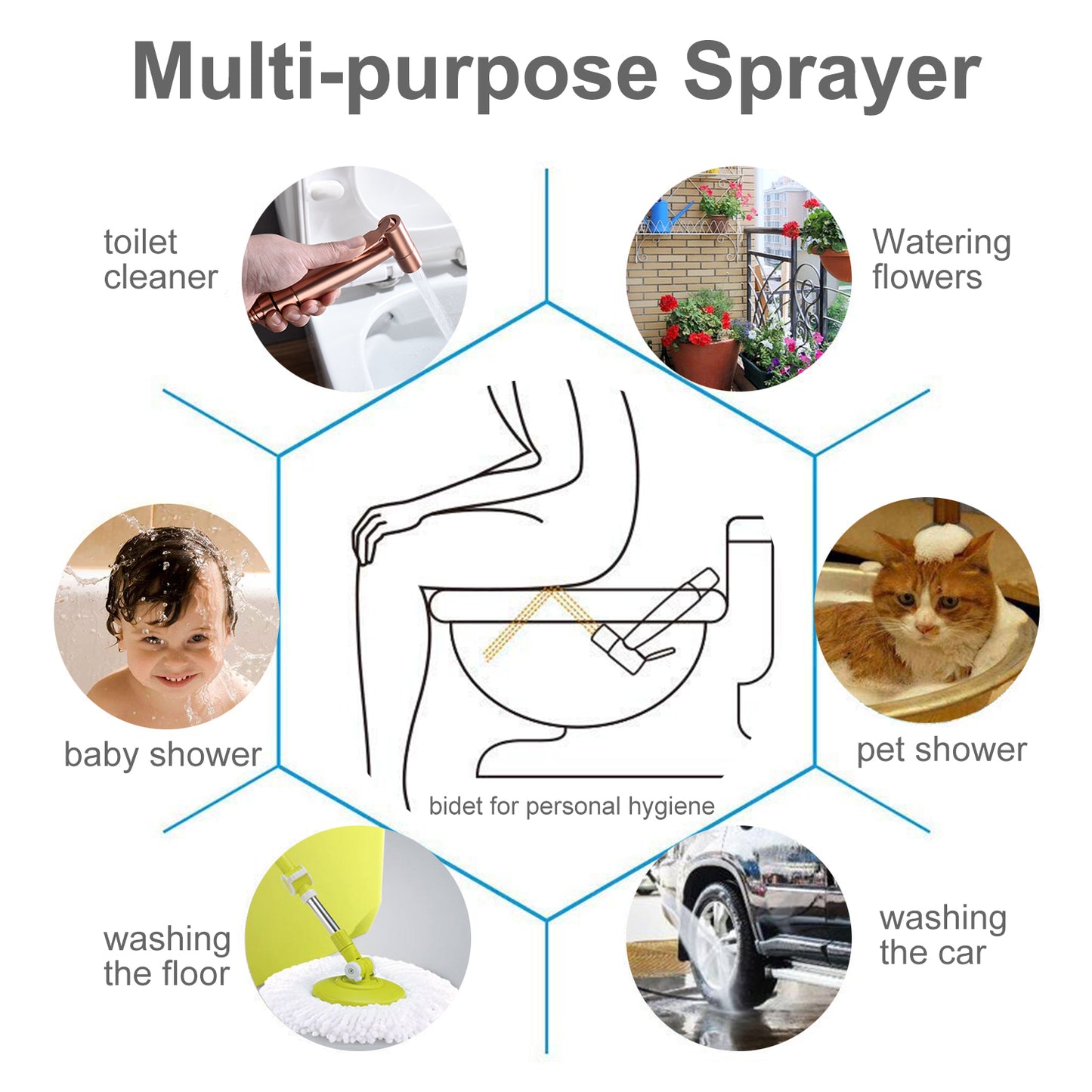 Handheld Pet Shower & Toilet Spray Gun – Multi-Purpose Washing Tool