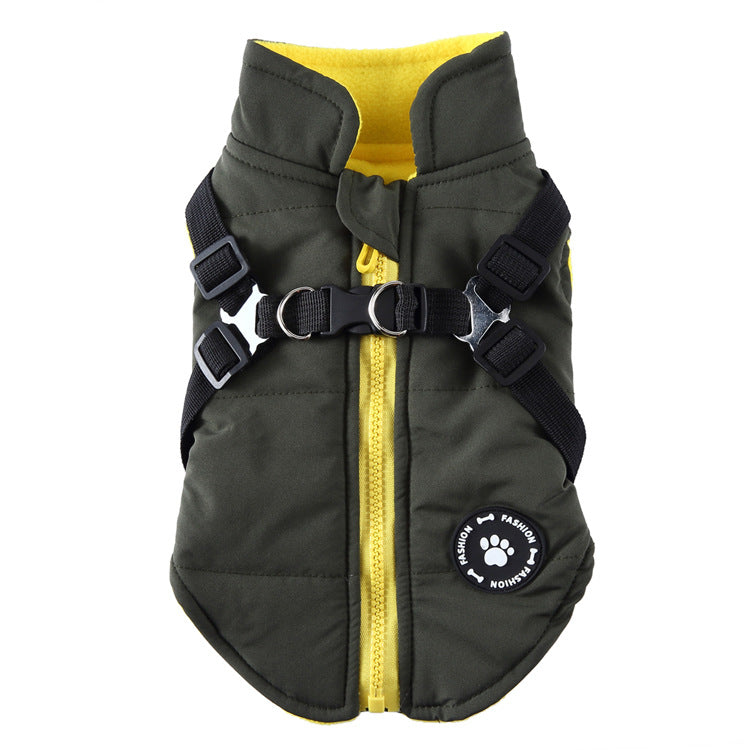 Men’s Chest Strap Cotton-Padded Jacket | Insulated Winter Coat