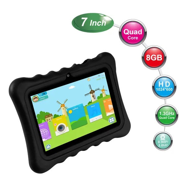 Shock-Resistant Silicone Snap-On Case With Stand For 7" Tablets