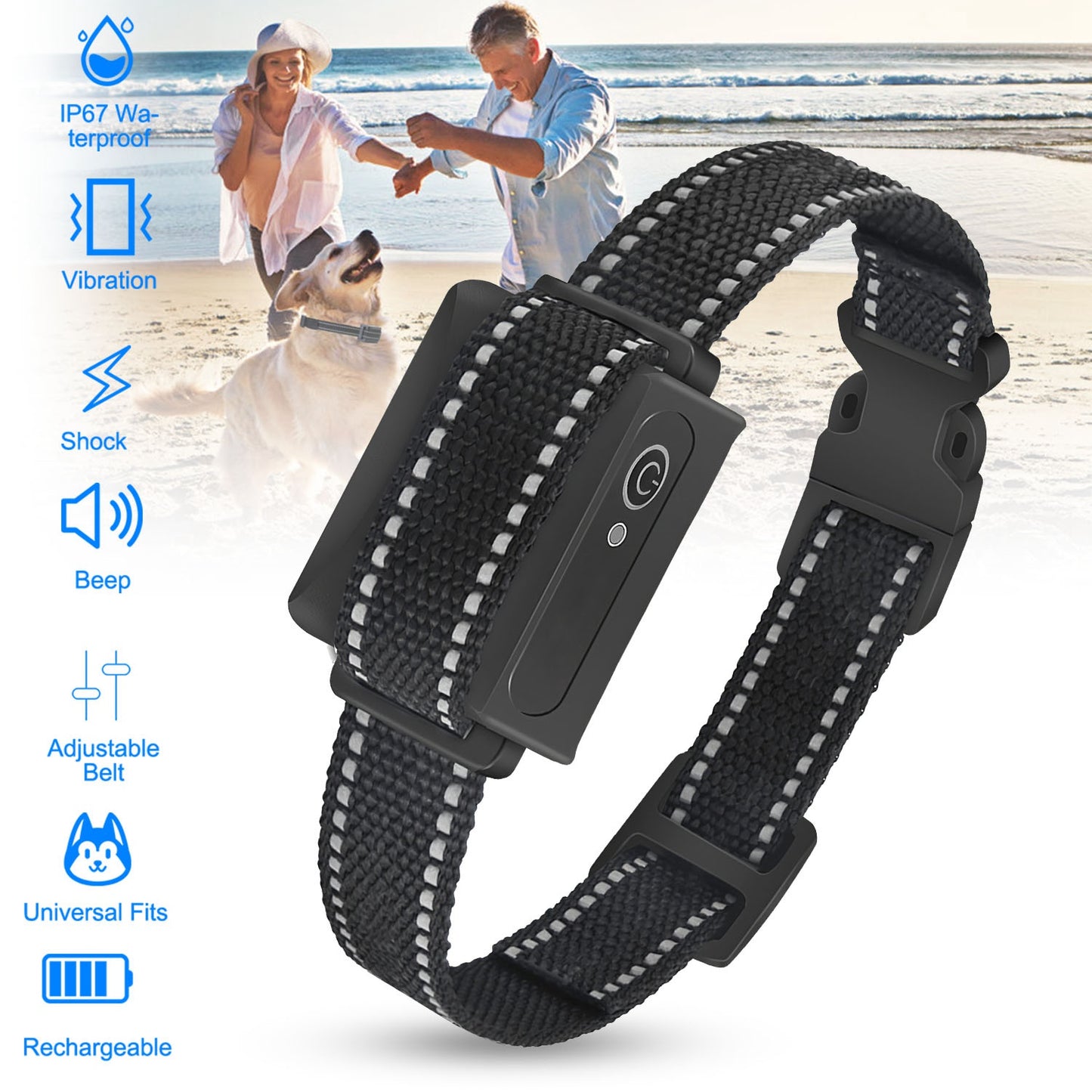 3280FT Dog Training Collar IP67 Waterproof Rechargeable Pet Trainer Beep, Vibration & Shock 3 Channels with Flashlight – Collar or Receiver Only