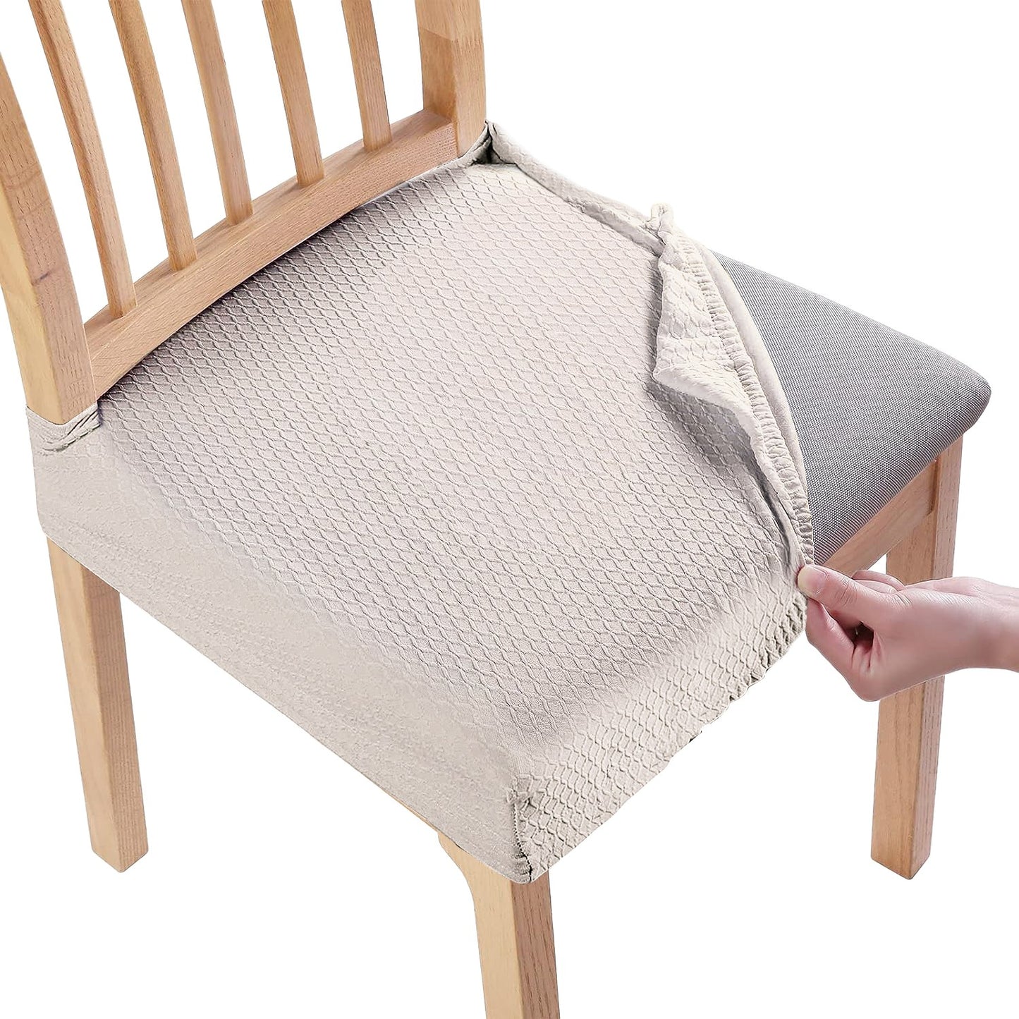4-Pack Waterproof Dining Chair Slipcovers – Stretchable, Removable & Washable Jacquard Seat Covers