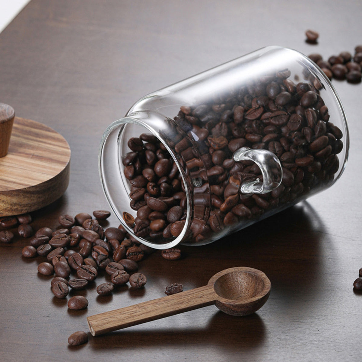 3PCS Glass Coffee Jars with Spoons – Tea, Candy & Biscuit Storage Containers Set