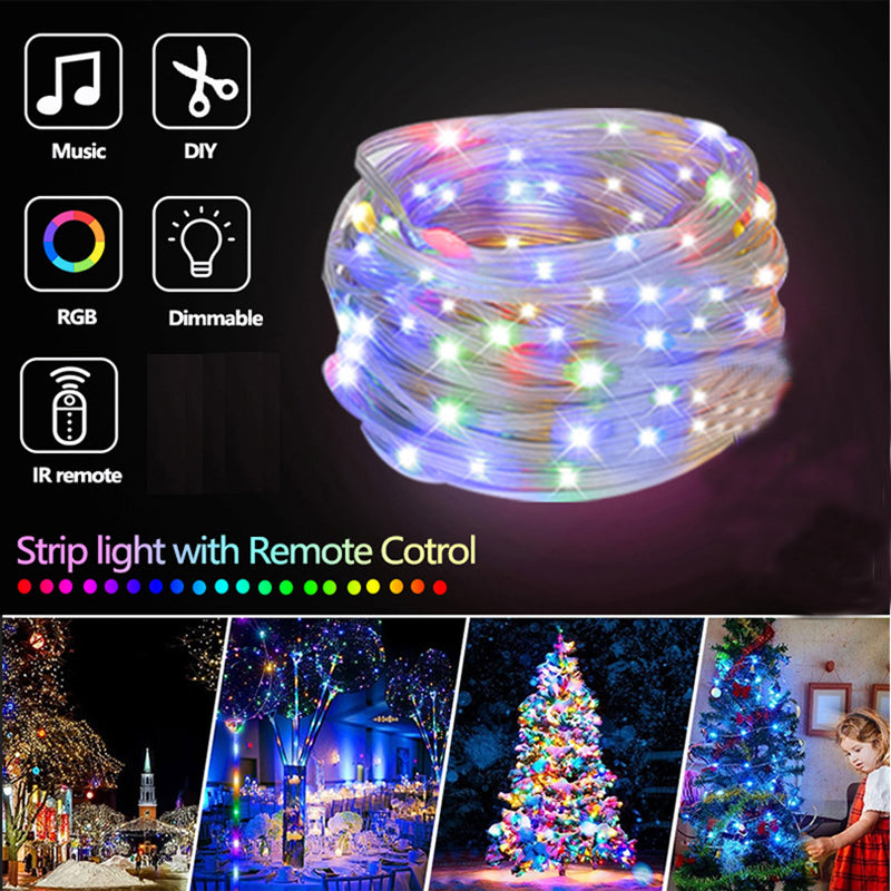 RGB LED Rope Lights Outdoor 200 LEDs With Remote Control