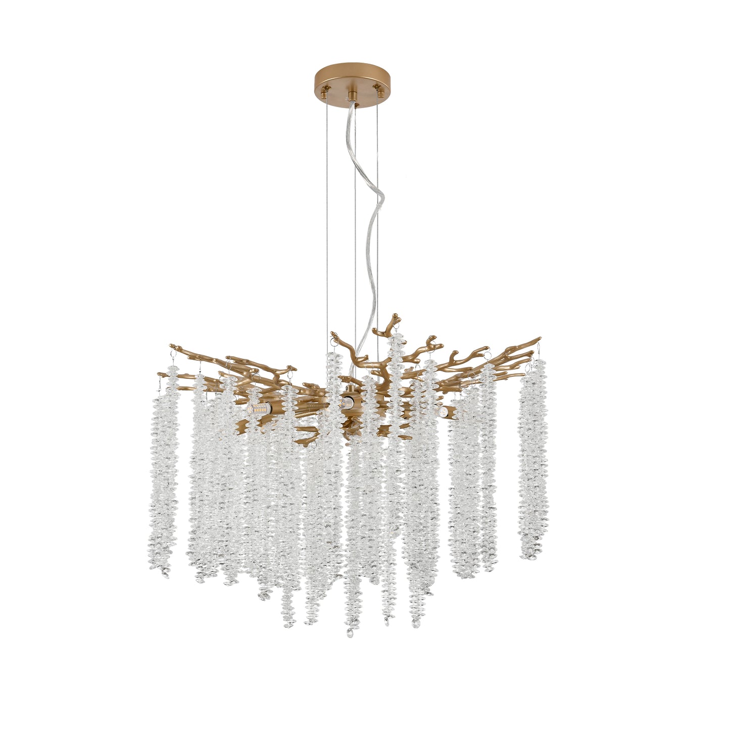 24 Inch Modern Gold Crystal Pendant Light Luxury Ceiling Chandelier