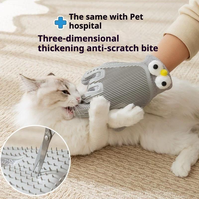 2-in-1 Pet Grooming Gloves for Cats & Dogs – Double-Sided Hair Removal & Massage, Anti-Scratch, Bite-Resistant, Efficient Fur Remover