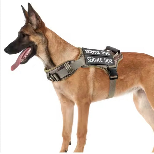 USLOCAL Tactical Dog Harness No-Pull Adjustable Reflective Vest with Control Handle for Walking & Training