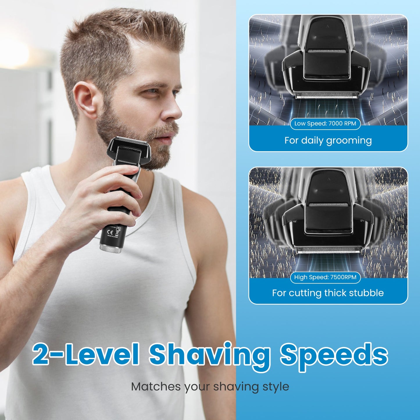 5-Blade Electric Foil Shaver for Men – Wet & Dry, IPX6 Waterproof