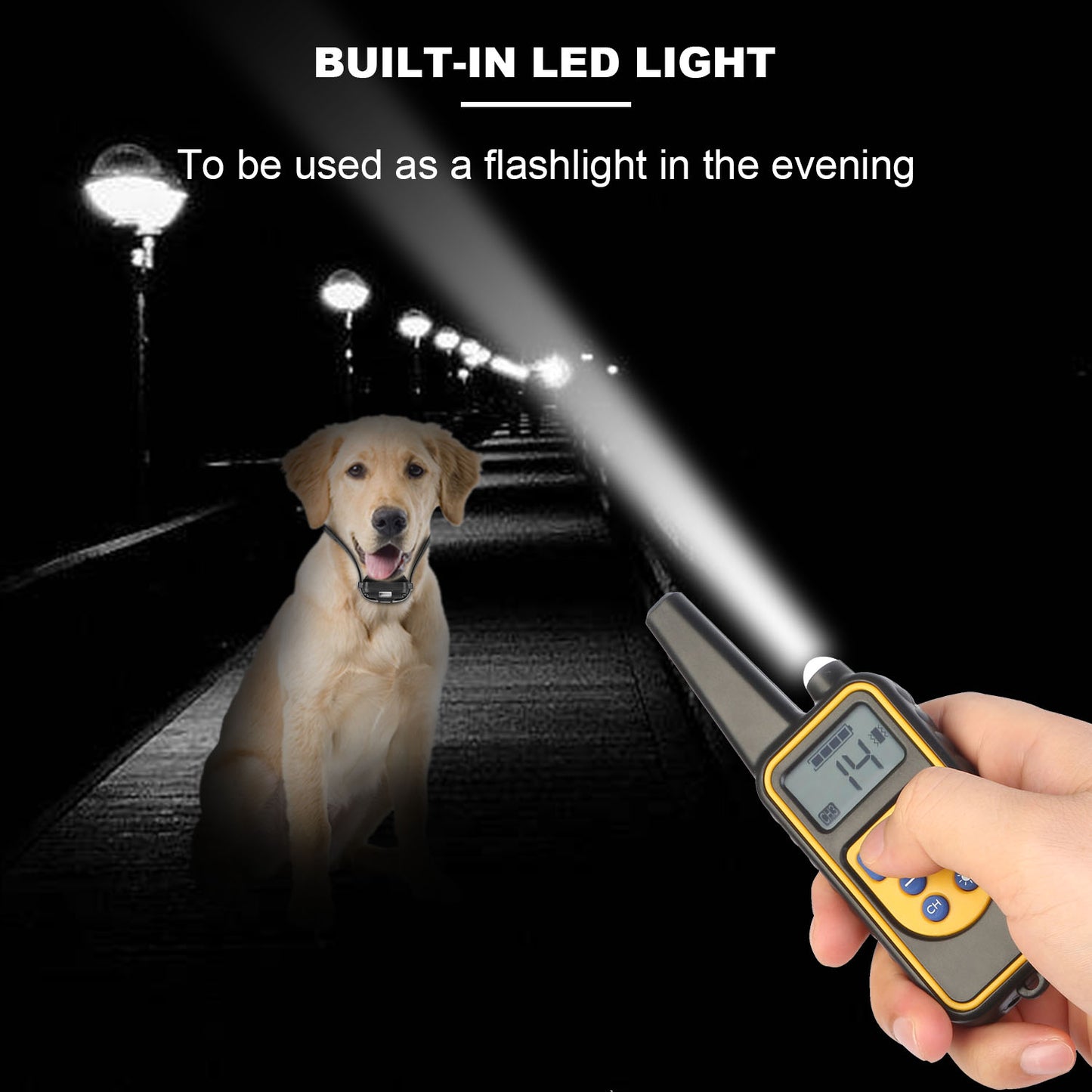 Remote Dog Training Collar IP67 Waterproof Rechargeable Pet Trainer 875 Yard Long Range 4 Modes Adjustable Levels 300mAh Battery