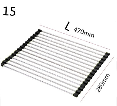 Folding Kitchen Sink Rack – Stainless Steel Dish Drying & Drain Organizer