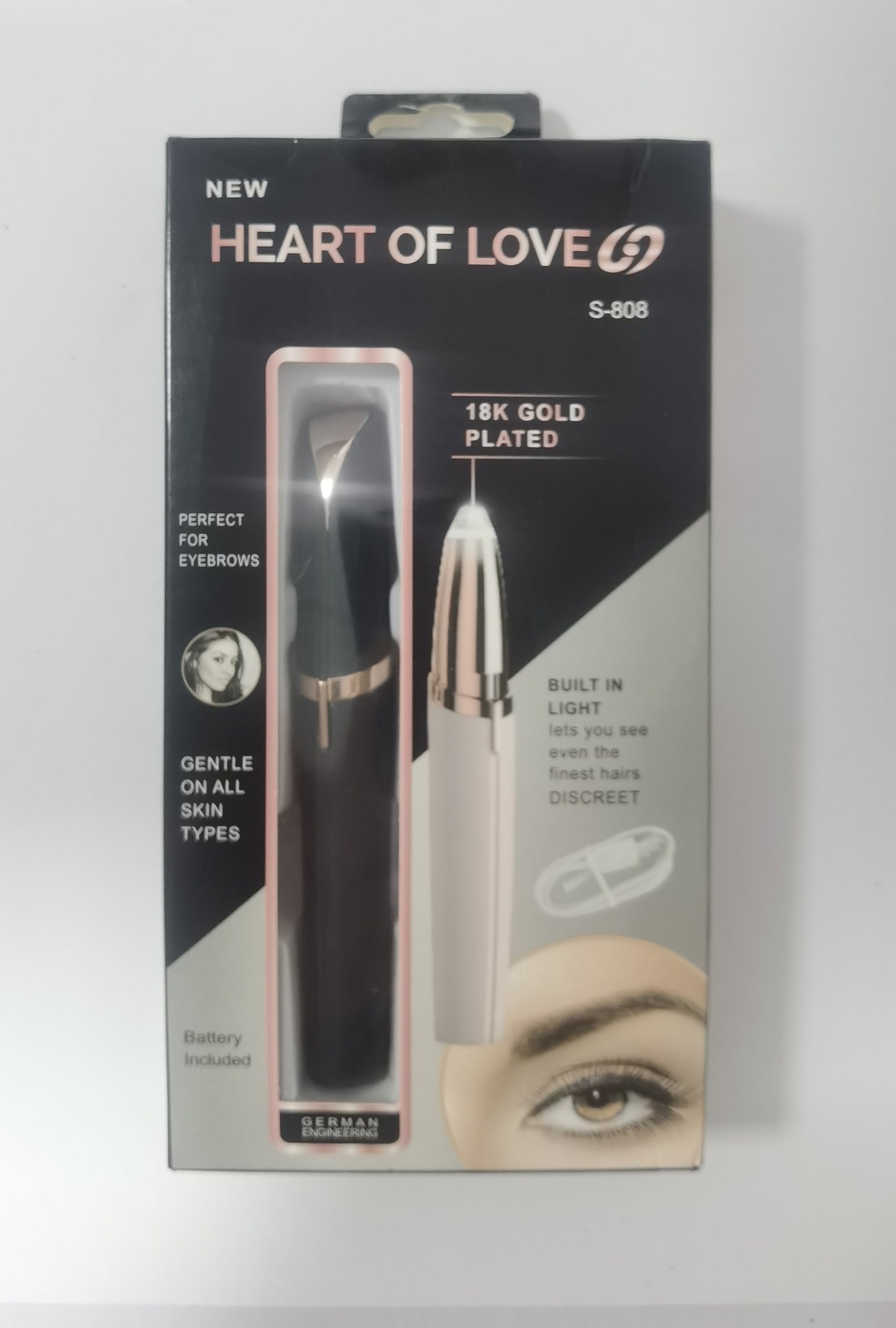Mini Electric Eyebrow & Facial Hair Trimmer with LED Light – Painless