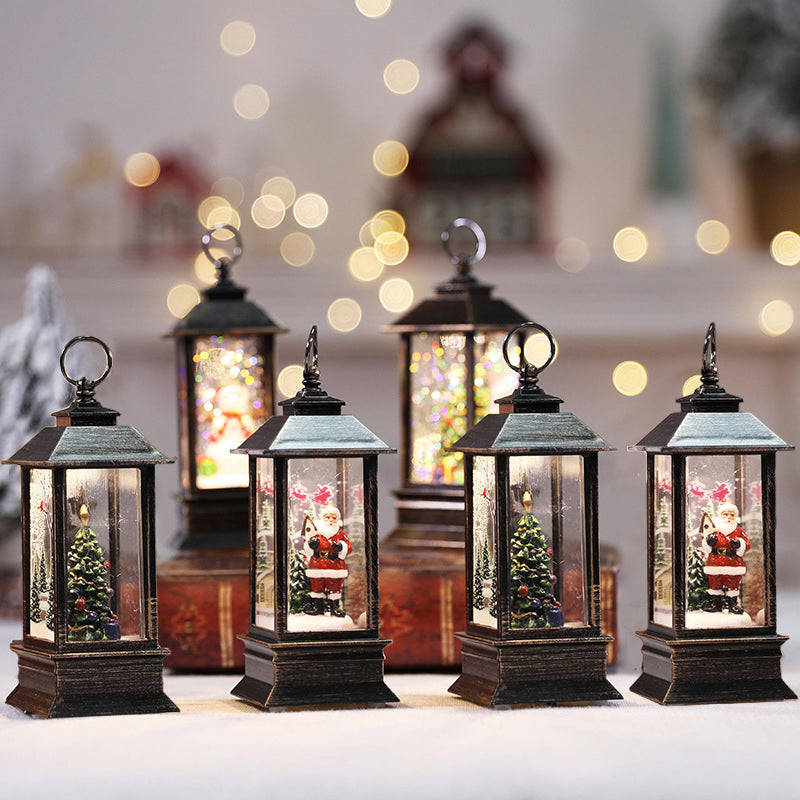 Christmas Simulation LED Flame Oil Lamp – Vintage Flickering Flameless Lantern Light for Holiday Home Decor