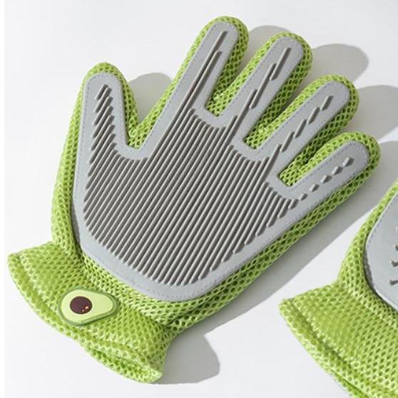 2-in-1 Pet Grooming Gloves for Cats & Dogs – Double-Sided Hair Removal & Massage, Anti-Scratch, Bite-Resistant, Efficient Fur Remover