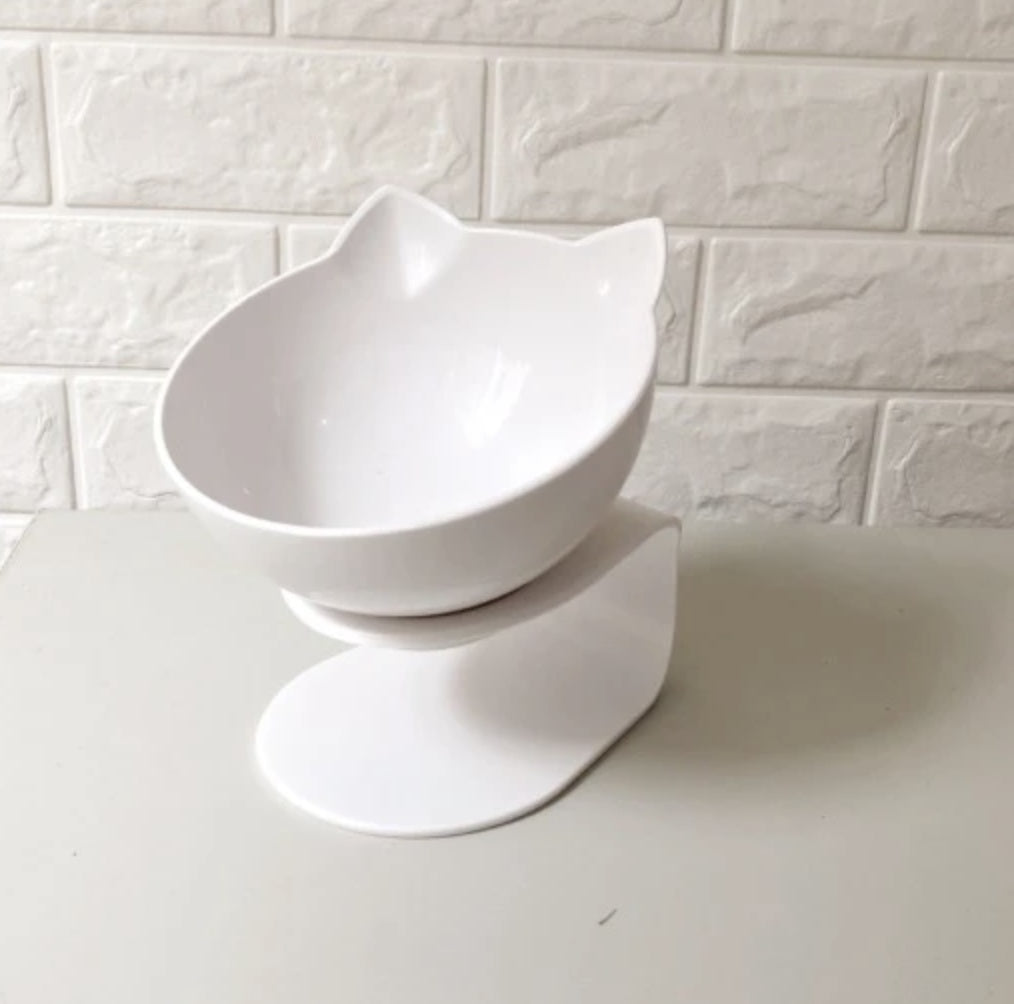 Ergonomic Cat Double Bowl | Elevated Food & Water Dish for Neck Protection