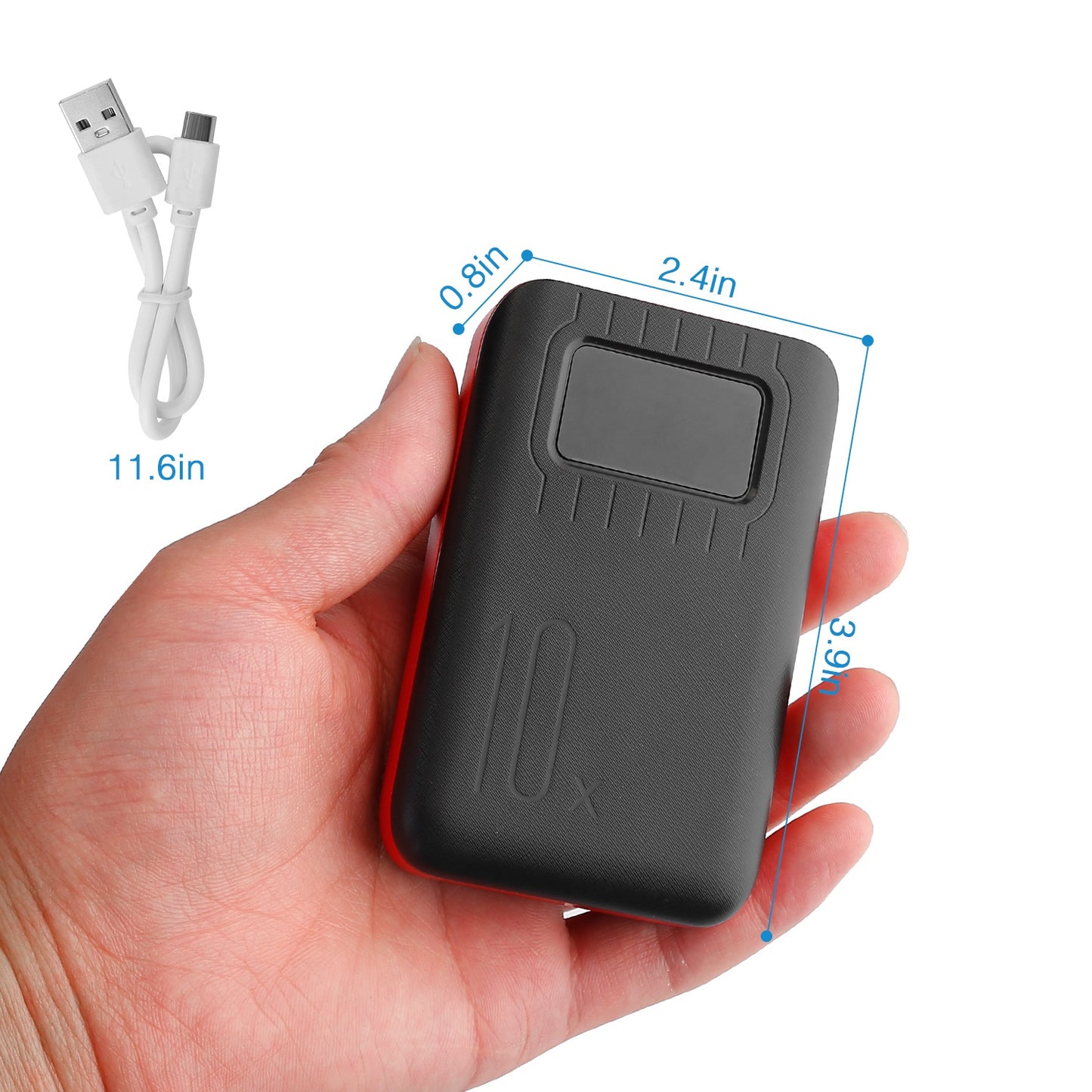 1W Portable Power Bank With Dual USB, LCD, Flashlight & Multi Input