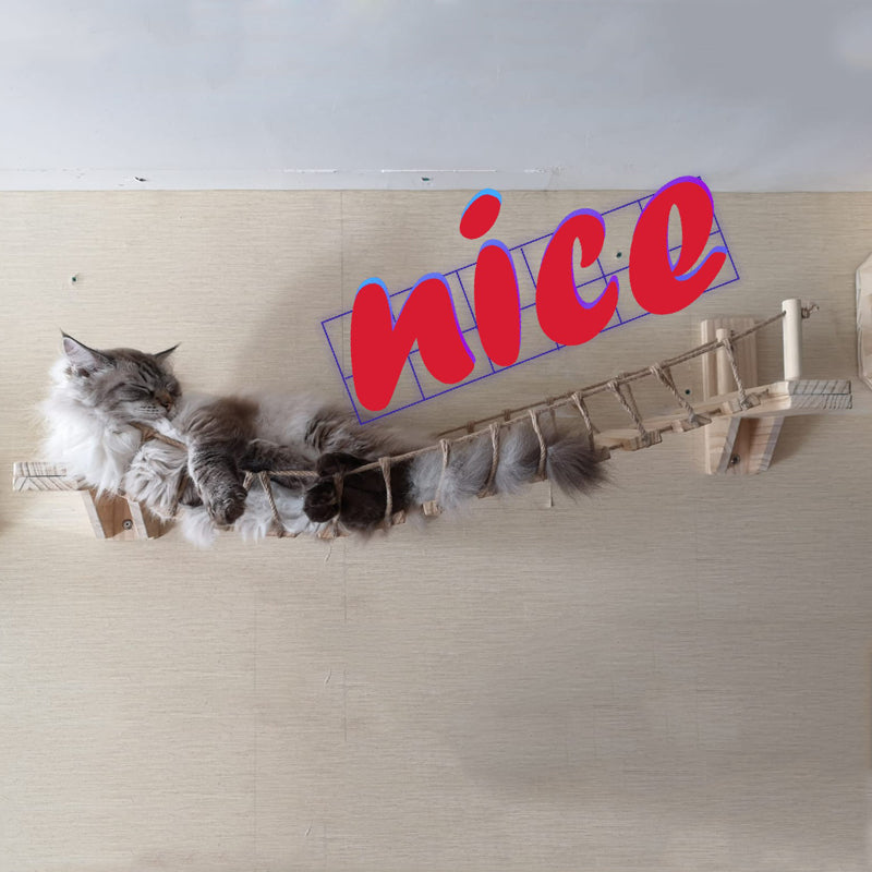 Pine Wall-Mounted Cat Shelf – Space-Saving Climbing Furniture for Cats