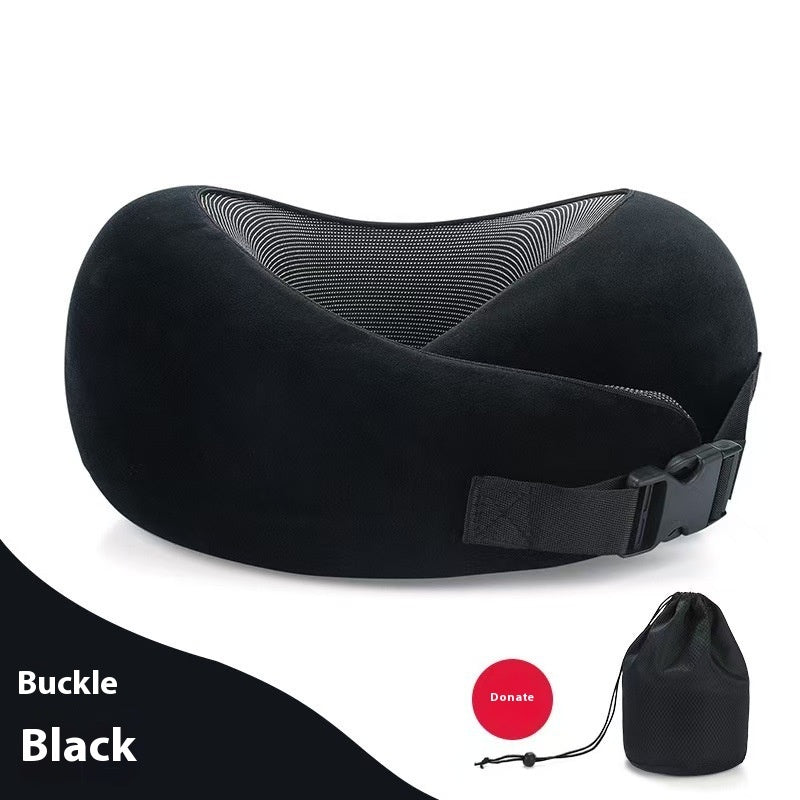 Soft Memory Foam U-Shape Travel Neck Pillow – Adjustable Support for Plane, Car & Office