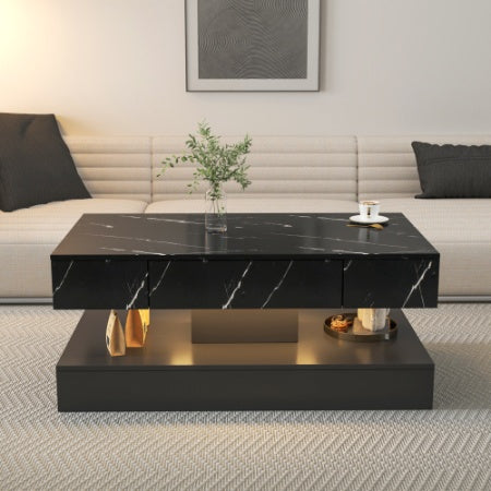 6.93" High LED Coffee Table – Modern Living Room Table with LED Lights